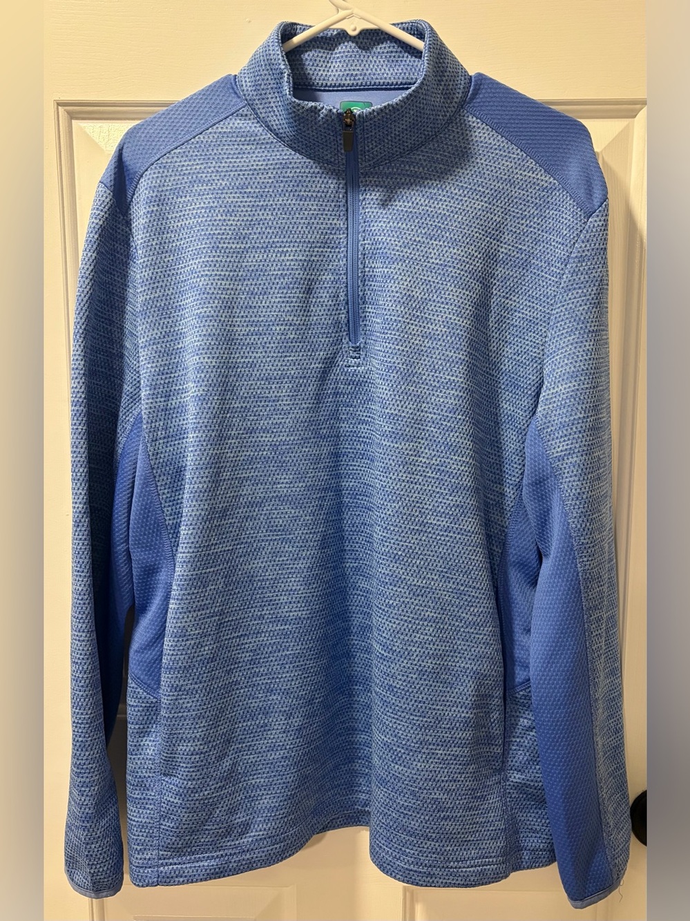 Pro Tour Golf Men's Medium 2-Tone Blue Space Dye Quarter-Zip Pullover Sweatshirt